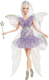 Barbie Signature Tooth Fairy Doll, poupée de collection avec ailes de fée, baguette magique et sac à pièces, cadeau pour enfants de 6 ans et plus, JCW43 Naty Shop Dolls