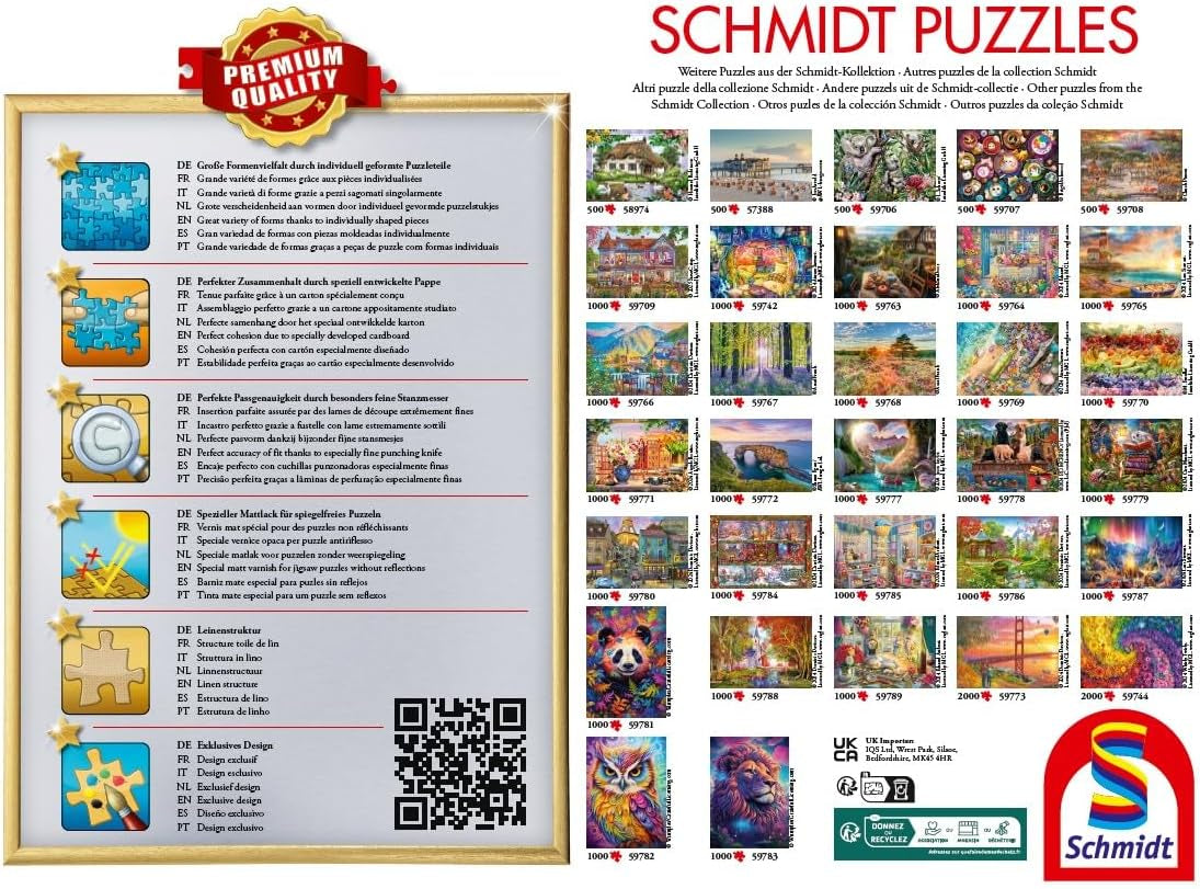 Schmidt Spiele 58344 À la table du puzzle, puzzle 1000 pièces Puzzle Naty Shop