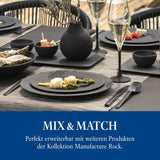 Villeroy & Boch Manufacture Rock Service de table, 6 pièces, Noir, Passe au lave-vaisselle, Passe au micro-ondes, Service de table noir mat, Vaisselle, Couverts, Porcelaine Premium