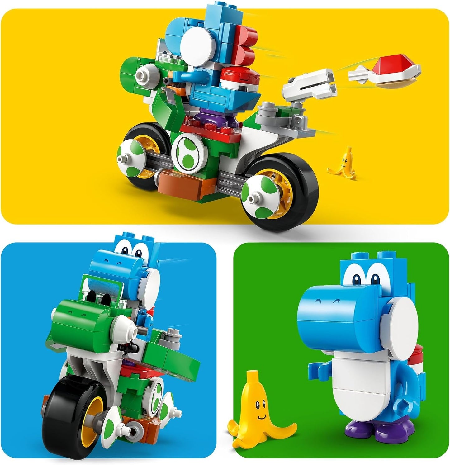 LEGO Super Mario : Mario Kart - Yoshi Bike, Ensemble de collection Nintendo Adventure, Cadeau pour enfants, garçons, filles et joueurs à partir de 7 ans, Ensemble de collection de figurines Yoshi 72031 Ensembles de construction Besuche an LEGO-Store