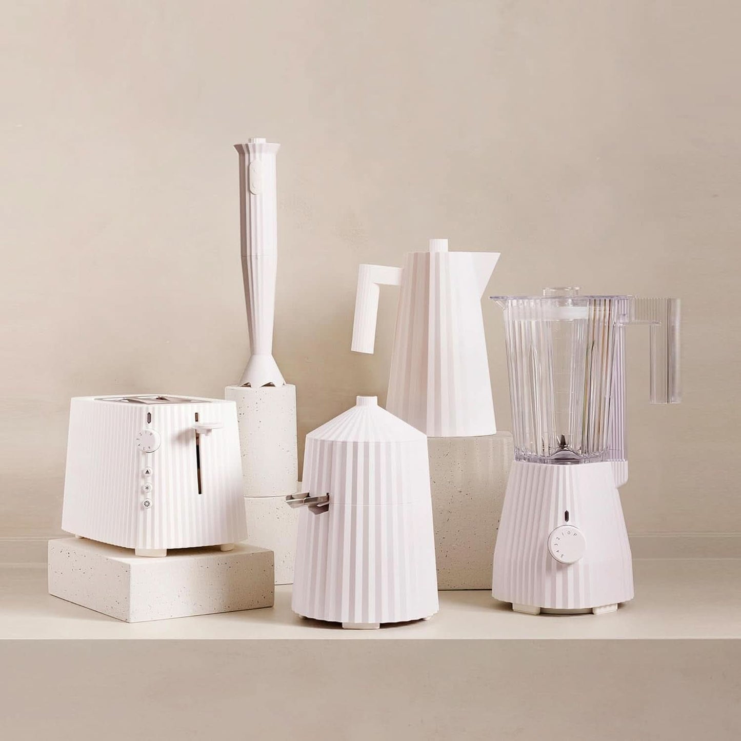 Alessi Plissé MDL09 W - Mixeur avec carafe graduée, résine thermoplastique, Cuisine Naty Shop