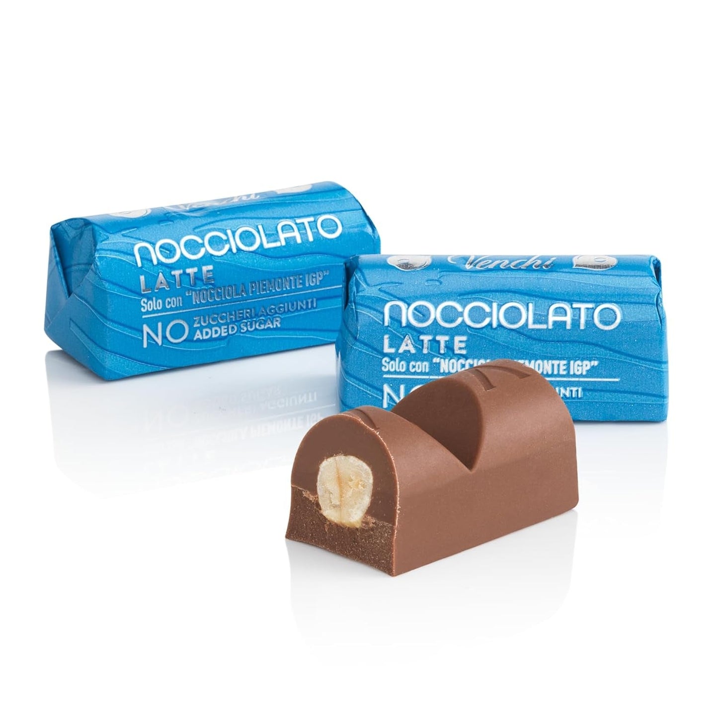 Venchi - Tablettes de chocolat au lait et noisettes - 70% sucre - Pralines aux noisettes entières du Piémont IGP, 1 kg - Sans gluten