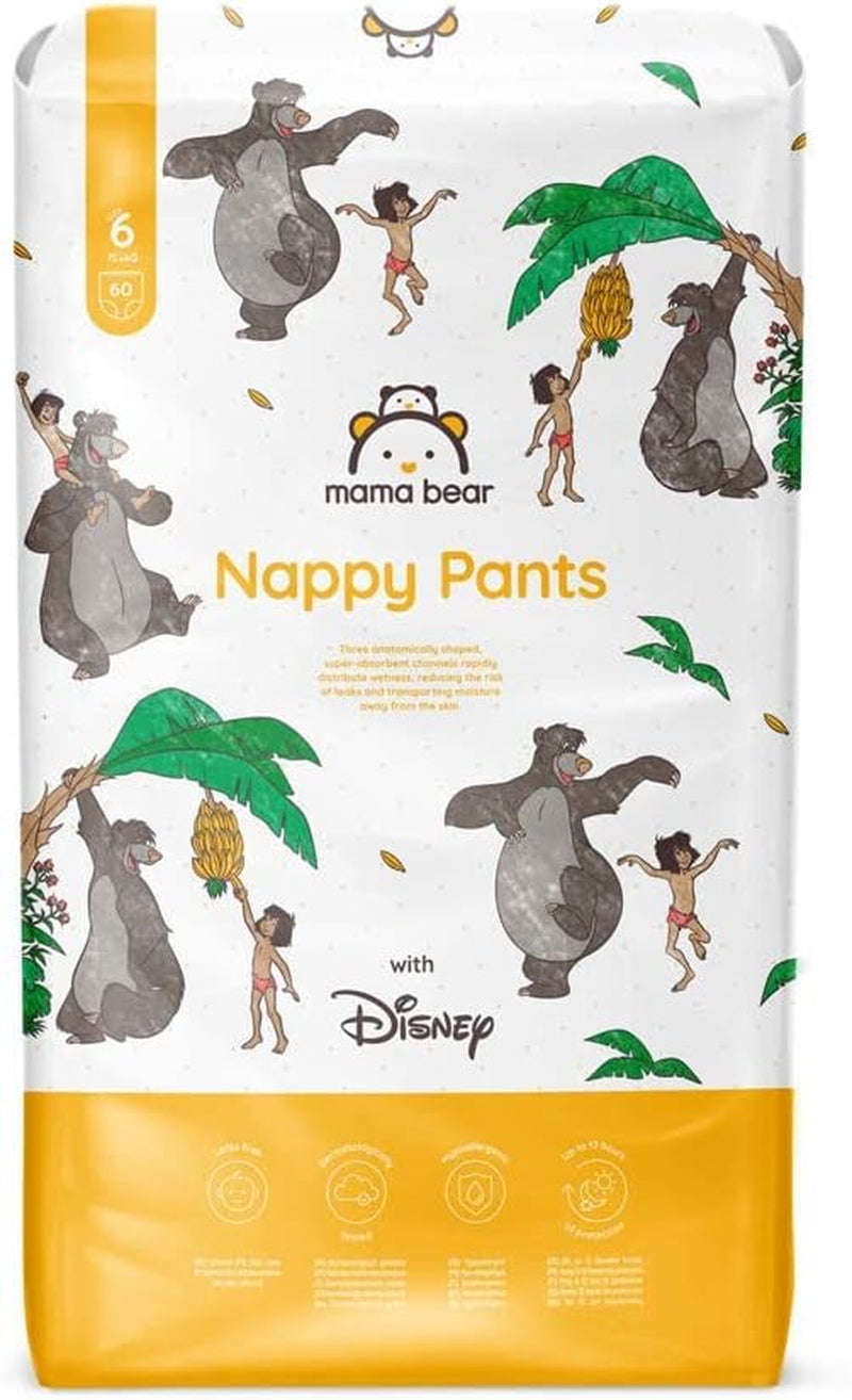 Marque Amazon : Mama Bear Disney Taille 6 (15+ kg) - Pack mensuel, Blanc, 120 pièces (2 paquets de 60)