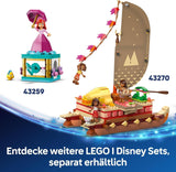 LEGO Ç€ Disney Moana 2 : Le radeau d'aventure de Moana - Bateau jouet avec voiles, pont amovible, feu de camp et 3 mini-poupées dont Loto et Moni - Cadeau pour les filles de 6 ans et plus et les fans - 43270 Jeux de construction Beuche den LEGO-Store