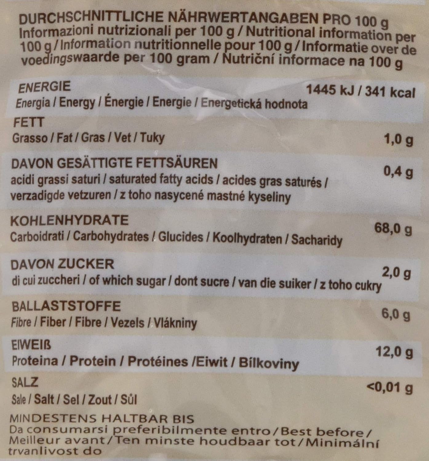 Spirales de pâtes complètes, paquet de 10 (10 x 500 g)
