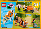 LEGO 31129 Creator Majestic Tigre, Panda ou Poisson Ensemble de figurines animales 3 en 1 Jouet pour enfants garçons et filles Jouets de construction d'animaux Besuche den LEGO-Store