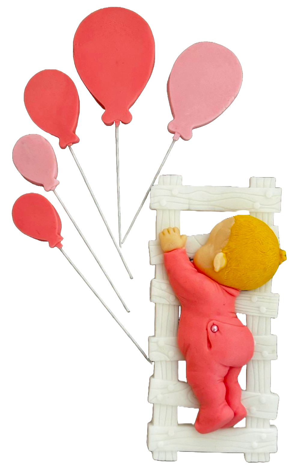 Lot de 6 décorations comestibles en sucre, Fericire Décorations en Pâte à Sucre Naty Shop