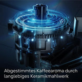 Machine à expresso entièrement automatique Siemens EQ700, grand écran TFT couleur, 36 boissons chaudes et froides, infusion froide, fonction 2 tasses, contrôle par application, système de nettoyage automatique, acier inoxydable noir, TQ717D03