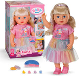 BABY born Carla - poupée de 43 cm - cheveux blonds de haute qualité avec mèches - pas besoin de piles - convient aux enfants à partir de 4 ans - comprend 7 accessoires, rose