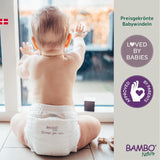 Couches Bambo Nature pour bébés, taille 4 (7-14 kg), 144 pcs, boîte mensuelle | Couches haut de gamme avec protection améliorée contre les fuites | Confort et liberté ultimes pour les enfants actifs | Couches testées dermatologiquement