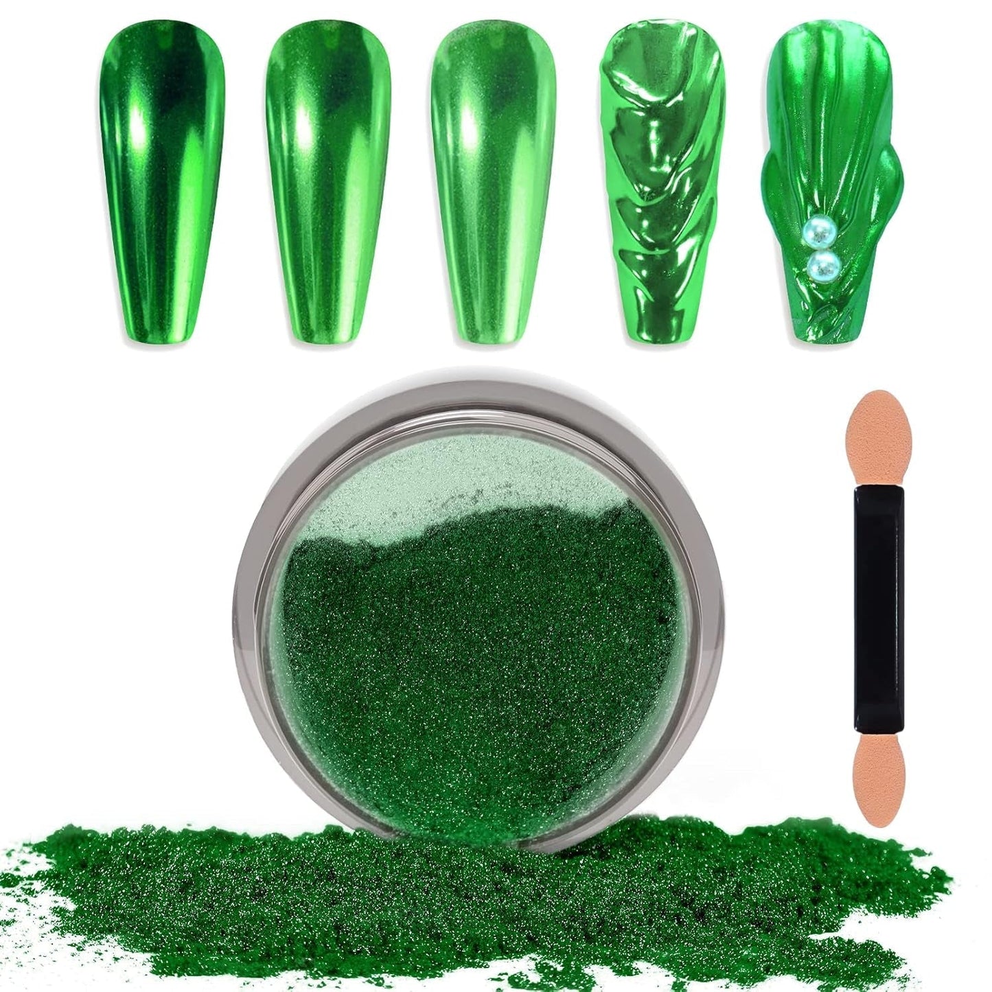 Chrome Nagel Pulver Spiegel Effekt Metallic Staub Holographische Glitter Glasierte Maniküre Dekoration Reflektierendes Pigment For DIY Gel Polish Nail Art, Harz Handwork, Geschenke for Gold