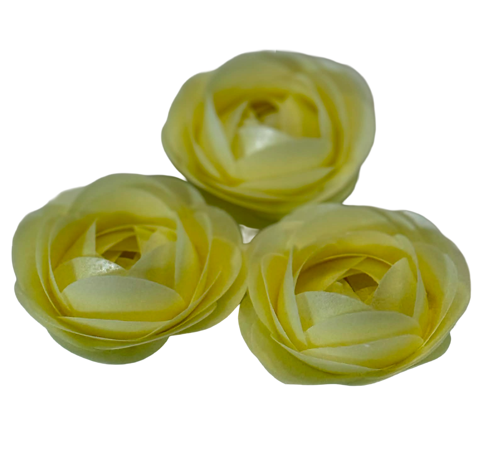 DulceVafa Décorations Gaufrées Comestibles Roses Jaunes - Sertie De 3 Fleurs Napolitaines, Diamètre 8 Cm