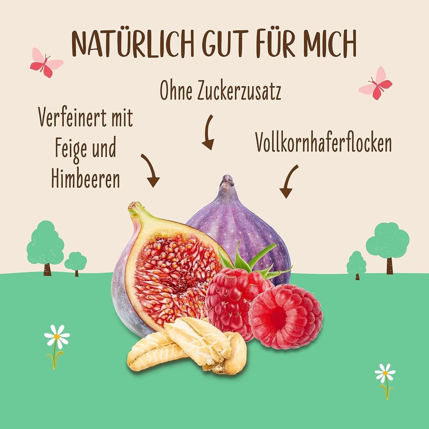 Allos Bouillie de figues et framboises non sucrée, Coffret 6 x 500 grammes Céréales Naty Shop