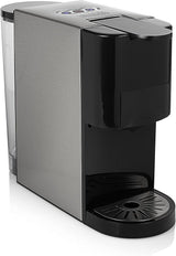 Machine à expresso multicapsules Princess 5 en 1 – Compatible avec Nespresso, Dolce Gusto, Lavazza a Modo Mio et ESE Pads, capacité 0,8 L, 1450 W, argent, noir