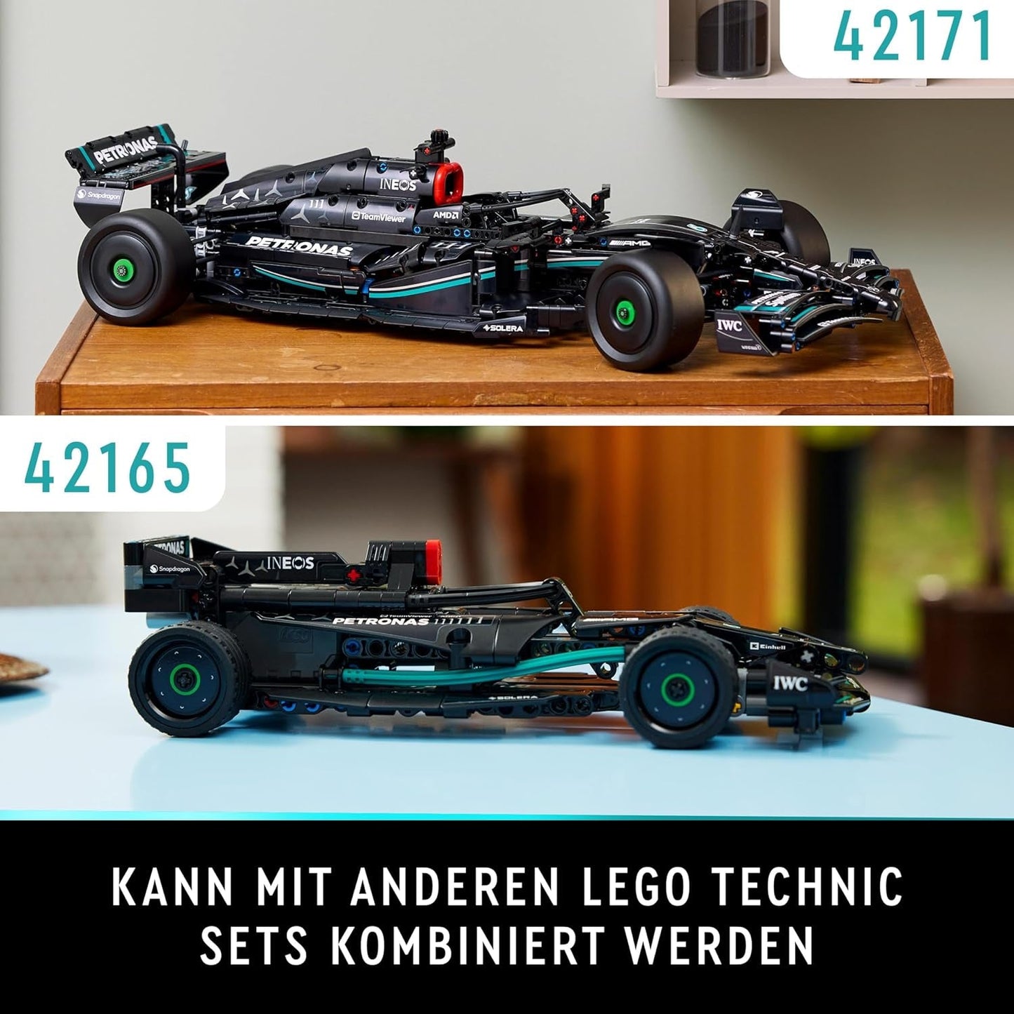 LEGO Technic Mercedes-Amg F1 W14 E Performance Set pour adultes, modèle réduit de voiture de course, objets de collection pour la maison ou le bureau, cadeaux de Formule 1 pour hommes et femmes 42171 Ensembles de construction Besuche den LEGO-Store