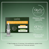 Luxeol Chute Progressive 2-en-1, programme 1 mois - 14 flacons de 6 ml de soin capillaire Luxeol