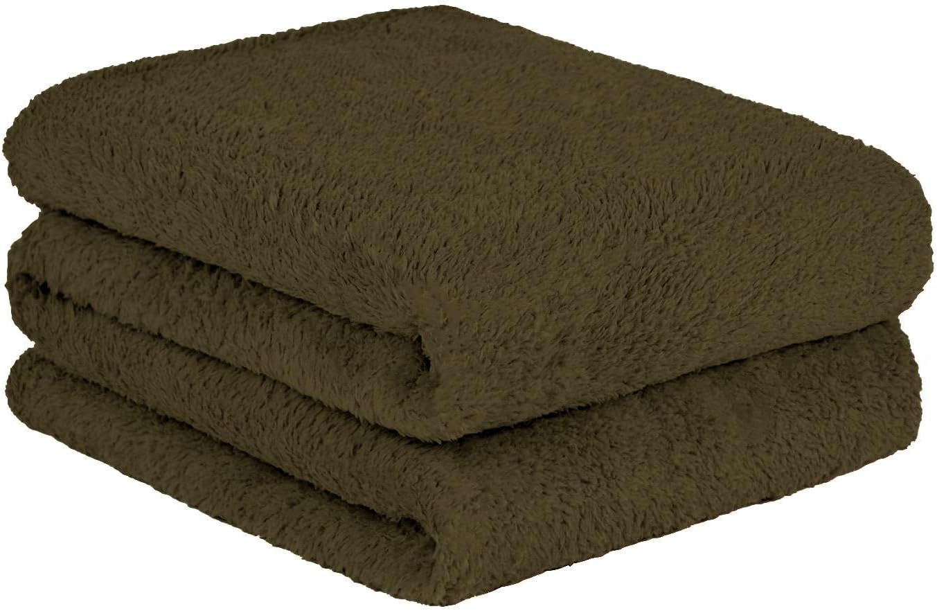 Couverture polaire Brentford's Teddy, grande couverture de lit, peluche, super douce, chaude, pour canapé, lit, couvre-lit, noir - 150 x 200 cm Lits et couvertures Besuche den Brentfords-Store Khakigrün 150 x 200 cm