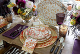 Serviettes de table en porcelaine corail et or, 15 par paquet