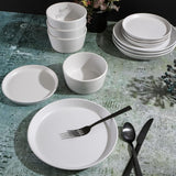 Service de table Sofia Coupe, service pour 4 personnes (12 pièces), blanc à pois