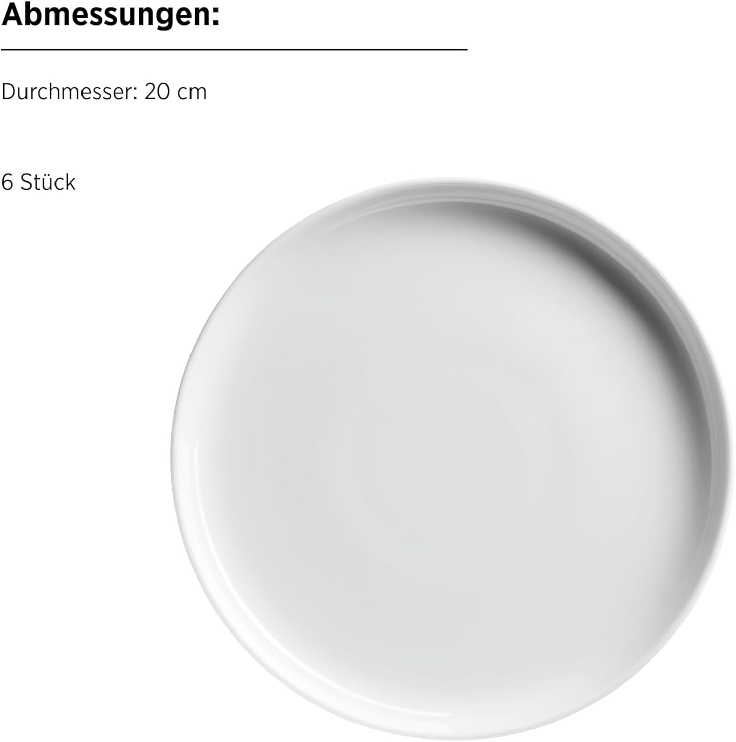MÄSER, série Navina, service de table pour 6 personnes, vaisselle en porcelaine blanche, intemporelle, porcelaine, blanc
