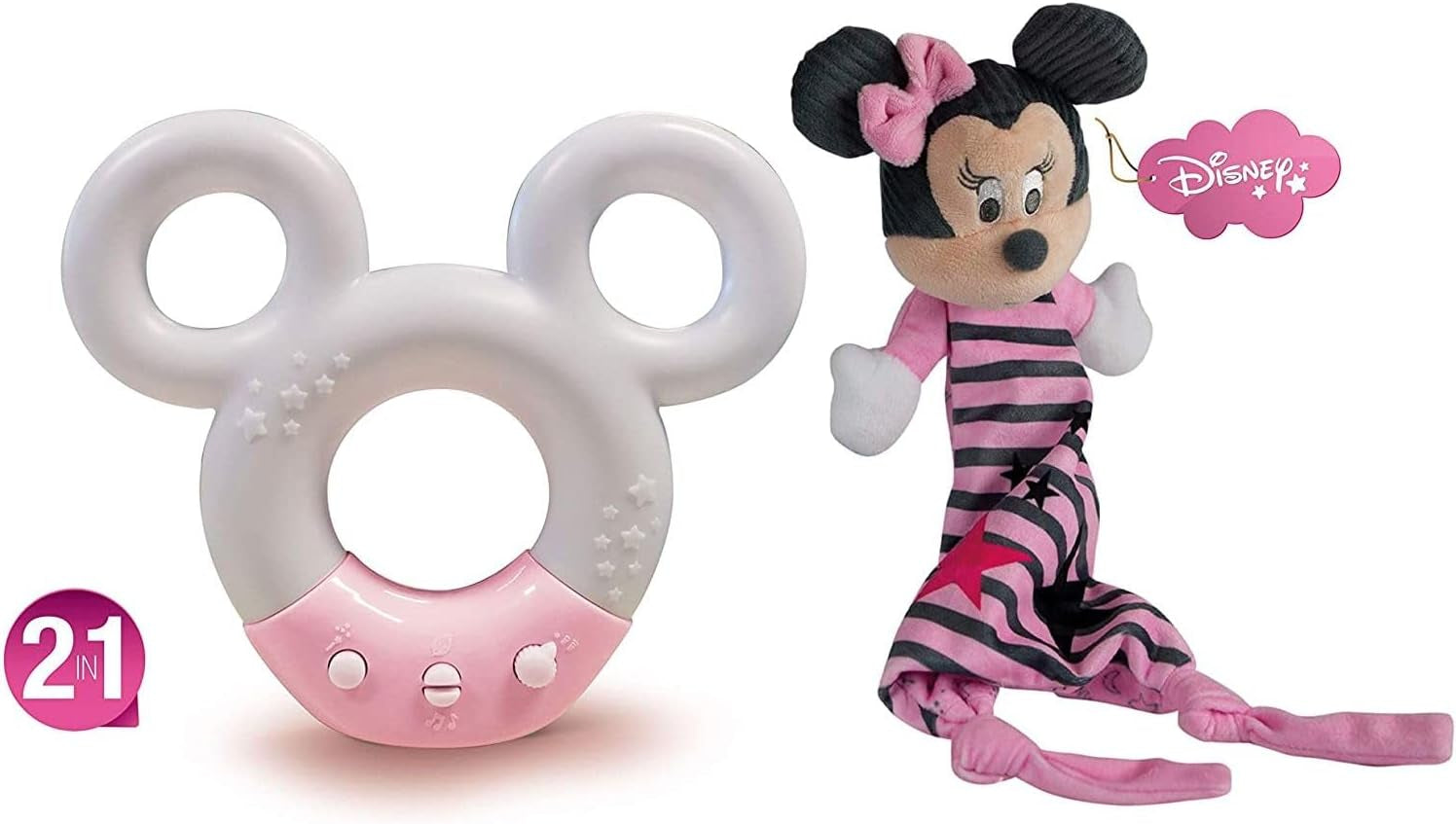 Clementoni 17396 Disney Baby Minnie Lampe Son & Couleur Veilleuse Musique Blanche 0 mois + Jucarii Bebe Naty Shop