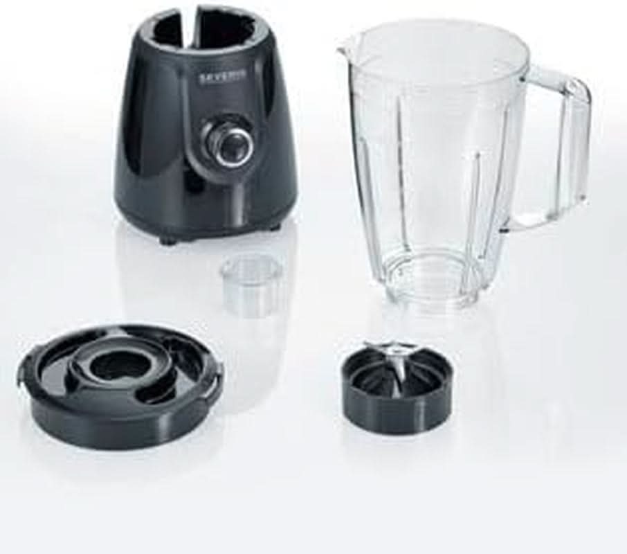 SEVERIN Batteur sur socle avec 1,5 L Mixbehälter Aus Tritan, Mixer Mit 2 Stufen Und Pulse-Funktion, Leistungsstarker Küchenmixer Mit Edelstahlmesser, 600 W, Schwarz, SM 3707 Kitchen Naty Shop