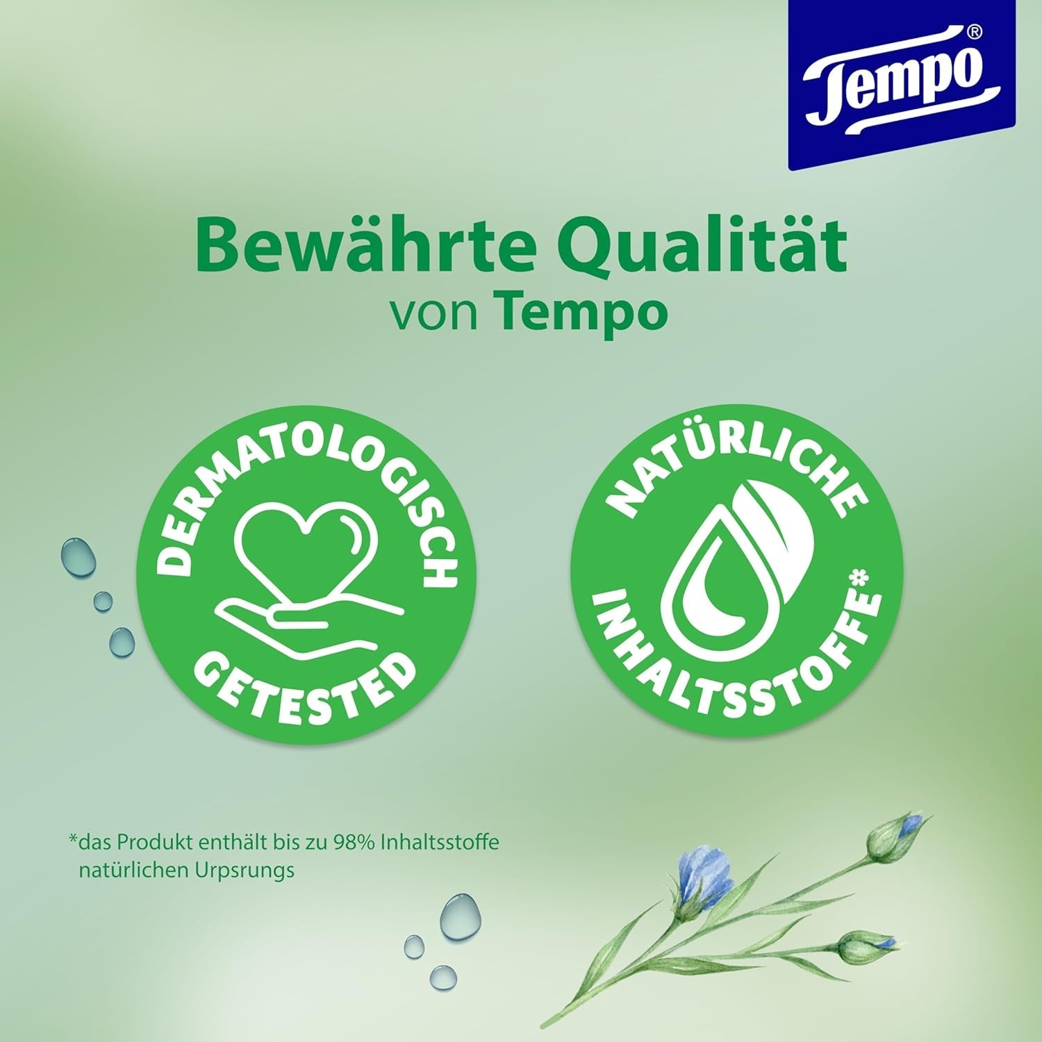 Lingettes de toilette Tempo "Doux & Soin" - Megapack - 16 paquets de 42 lingettes - Duo Packs - à la camomille naturelle - papier toilette, testé dermatologiquement et neutre au Ph de la peau