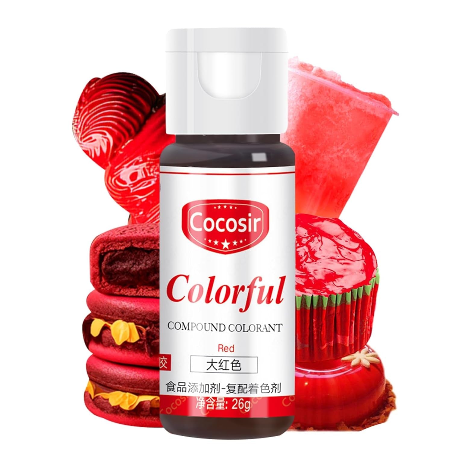 Colorant alimentaire rouge, colorant alimentaire concentré 26 g, colorant alimentaire à base d'huile, colorant alimentaire concentré sans sucre, colorant alimentaire liquide pour pâtisserie – pour beurre de cacao, crème au beurre