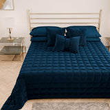 PETTI Artigiani Italiani - Couvre-lit simple, couvre-lit double face, couvre-lit à ressorts, bleu nuit, blanc, 100% Made in Italy Couettes et couettes Naty Shop Blue Una Piazza E Mezza