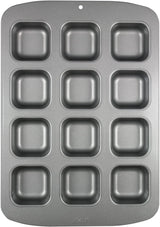CSB106 Quadratische Antihaftbeschichtete Backform Mit 12 Minilöchern Aus Karbonstahl, Edelstahl, Argent, 37,3 X 26,1 X 3,1 cm Moules et plaques pour la pâtisserie Naty Shop