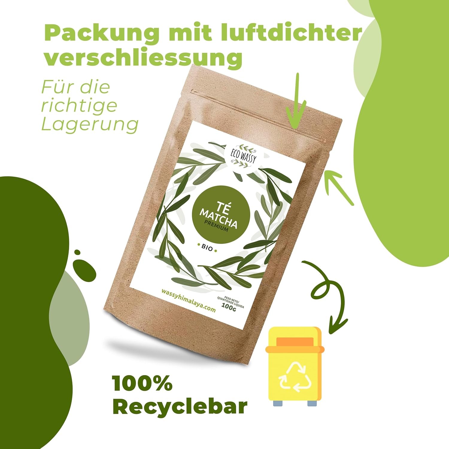 Thé Matcha japonais, qualité premium, en poudre. 100% naturel. Réducteur de thé vert, puissant détoxifiant et antioxydant. Matcha purement cultivé - Origine : Japon (100 g)