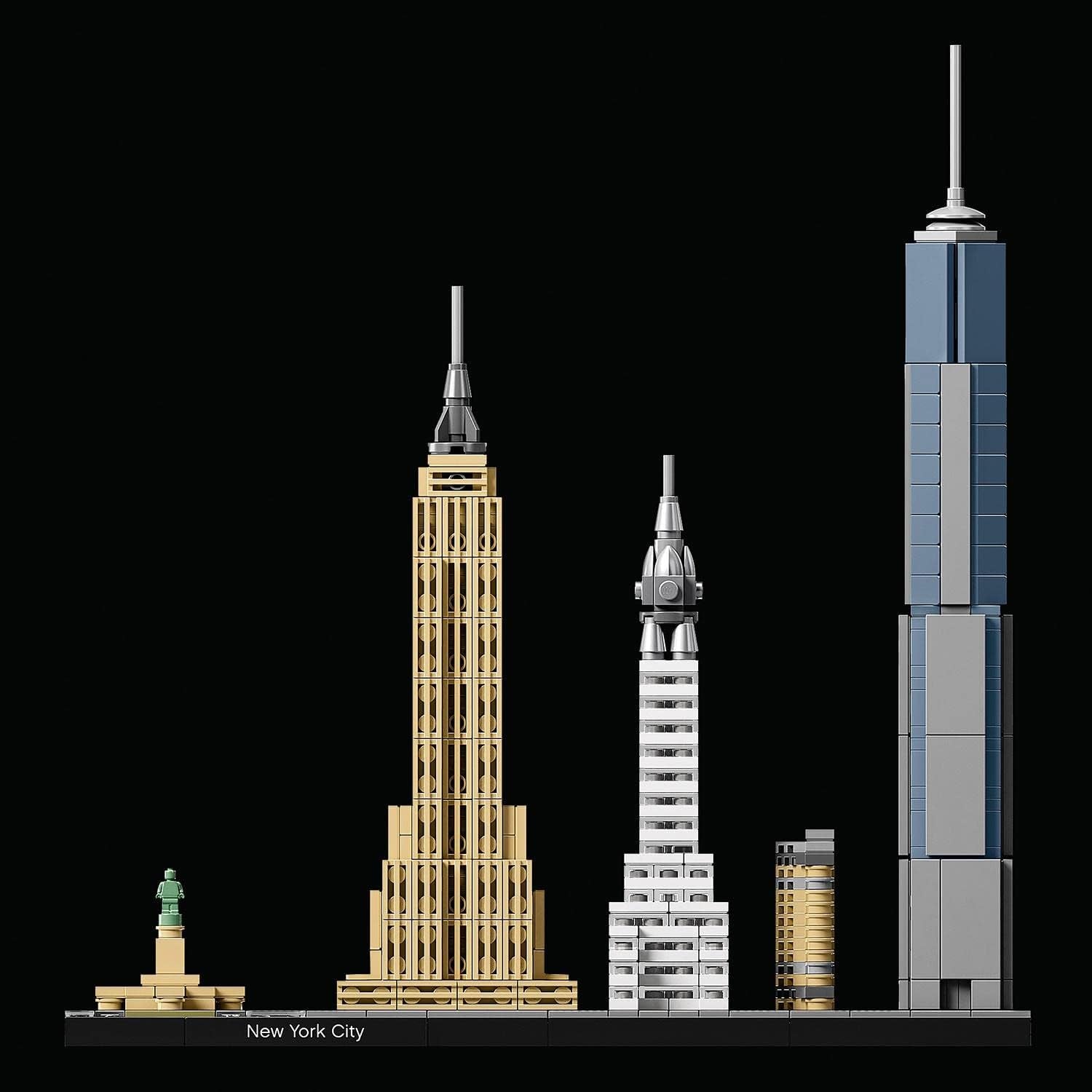 Ensemble LEGO Architecture New York City, kit de modèle Skyline avec World Trade Center et Statue de la Liberté, artisanat pour adultes, décorations de maison et de bureau, cadeaux pour femmes et hommes 21028 Ensembles de construction Besuche den LEGO-Store