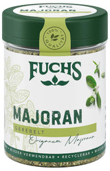 Fuchs Gewürze - Marjolaine gerebelt - zum Würzen von Kartoffelgerichten, Fleischgerichten oder Eintöpfen - ingrédients naturels - 10 g dans une dose wiederverwendbarer, recyclebarer