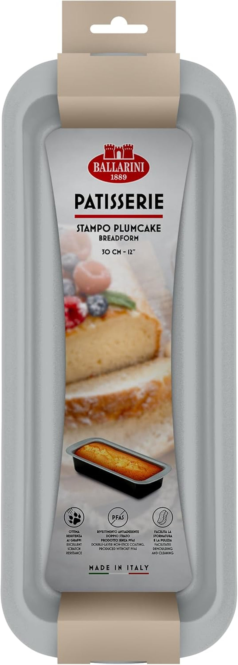 Ballarini, Plat à pâtisserie, différents modèles Moules et plaques à pâtisserie Naty Shop Forme Plumcake Gris 30 cm