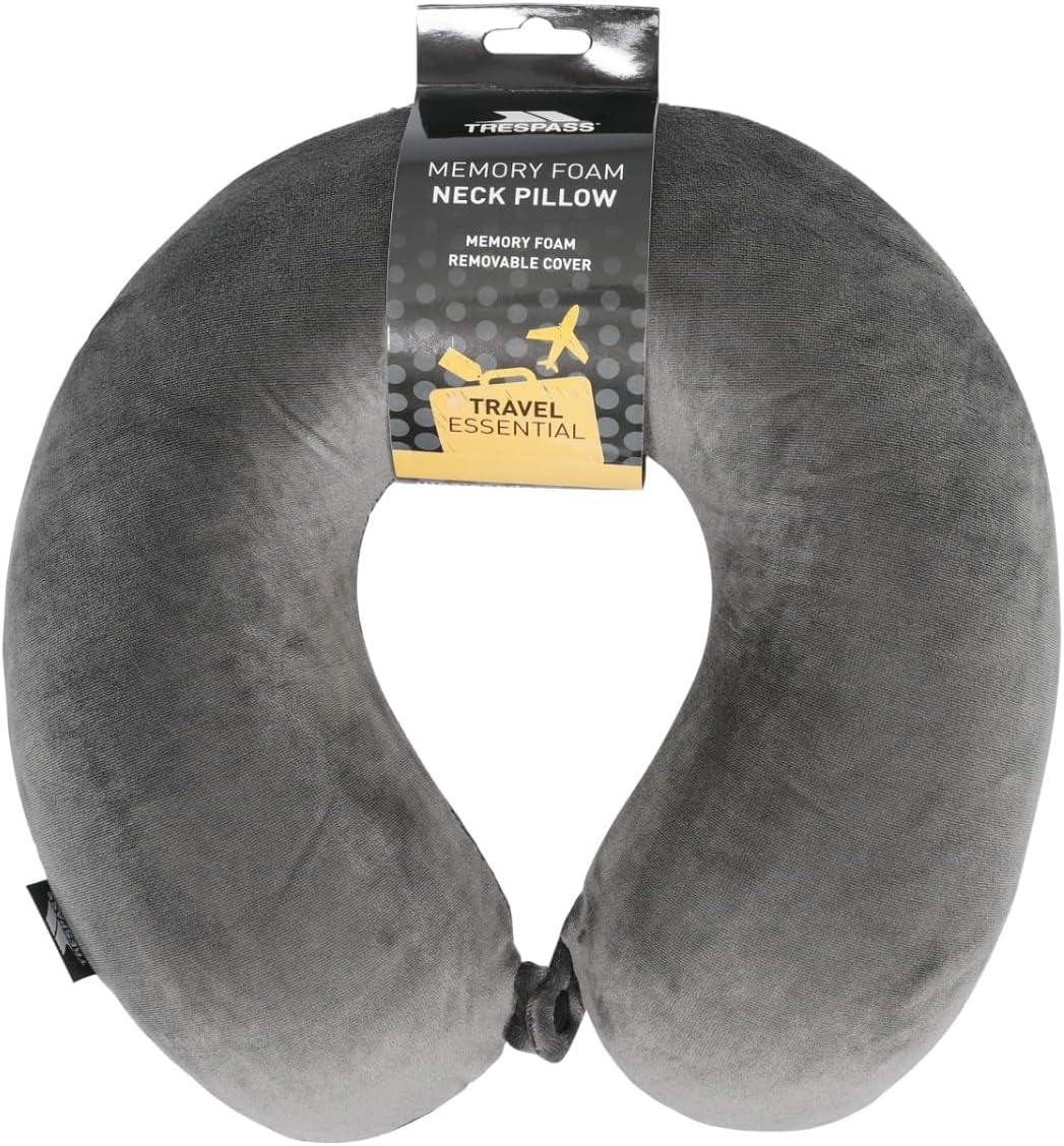 Trespass Memow Oreiller cervical en mousse à mémoire de forme avec housse amovible, gris Chaque Oreillers orthopédiques cervicaux Naty Shop