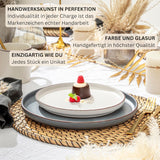 SÄNGER Bombay Clair de Lune | Service de table en céramique 12 pièces pour 4 personnes, 4 assiettes plates, 4 assiettes à dessert, 4 bols, couleurs assorties | LA COLLECTION VALEUR