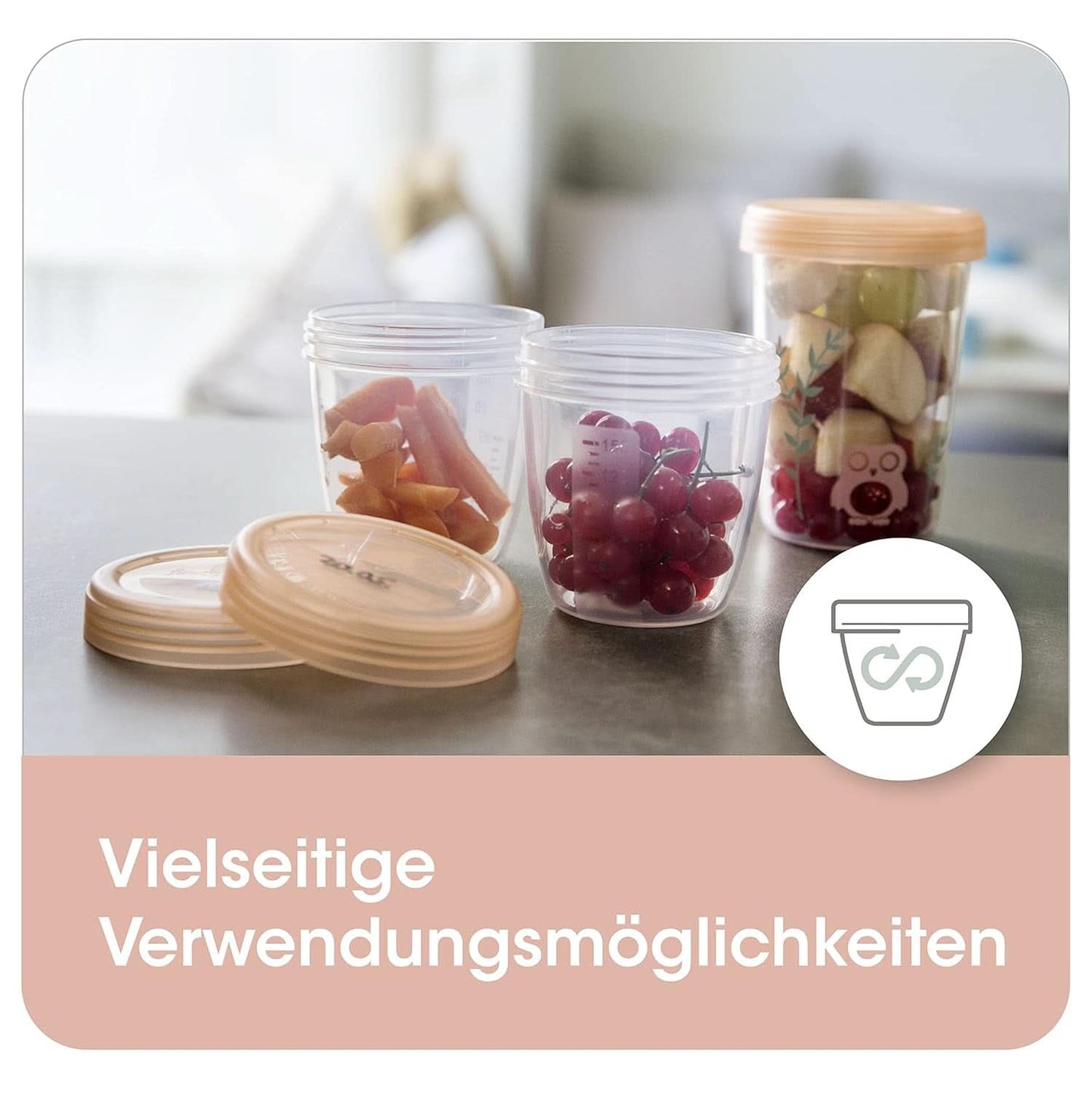 Pots pour lait maternel NIP First Moments 150 ml, 4 pièces : empilables et étanches Accessoires Alimentation et Allaitement Bebe Naty Shop