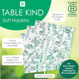 Talking Tables Serviettes jetables en papier doux - Feuilles vertes - Pour mariage ou usage quotidien - Respectueuses de l'environnement, compostables et recyclables - Fabriquées dans l'UE - 2