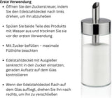 Tescoma Shaker en verre, acier inoxydable brossé, idéal pour le sucre blanc/brun, 225 ml