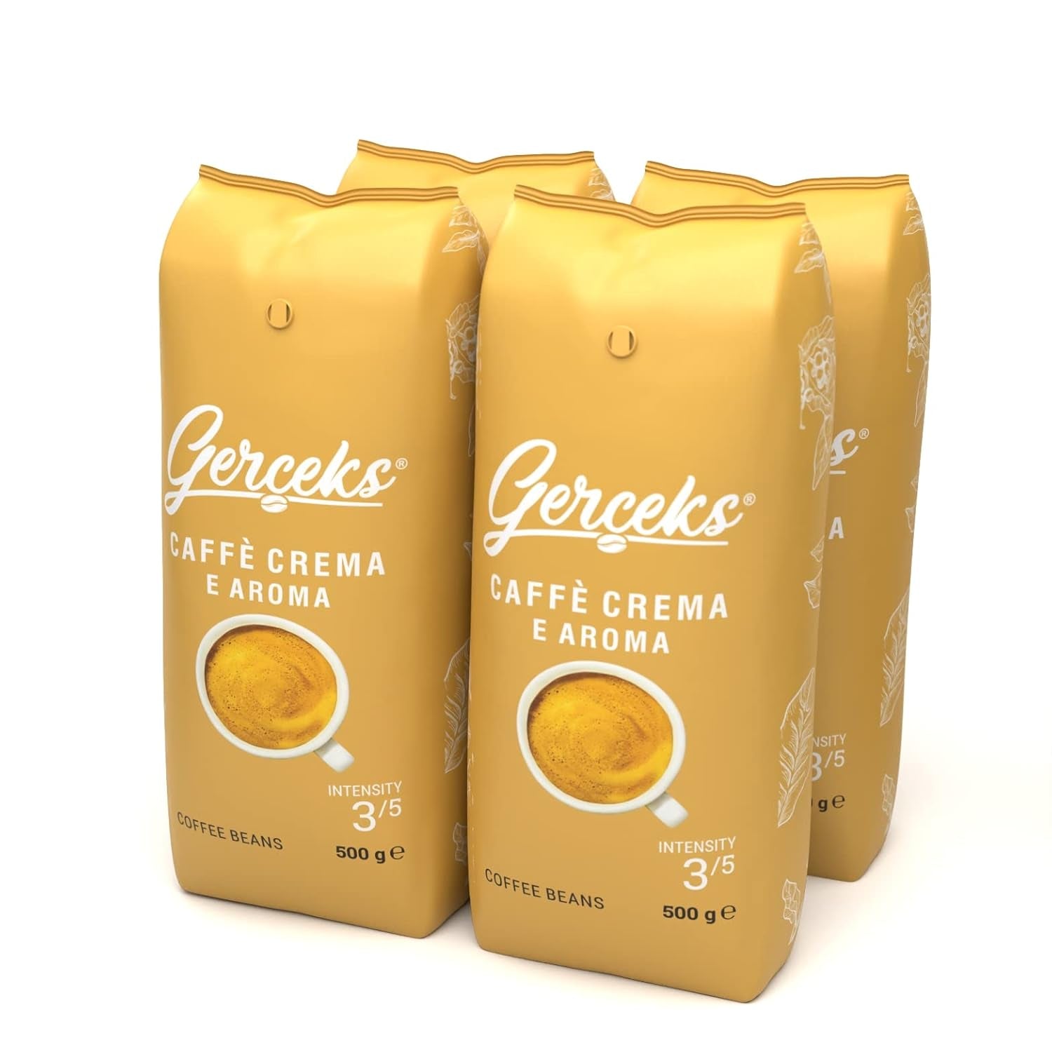 Caffe Crema E Aroma Kaffeebohnen 2kg (4x500g), Barista Kaffee schokoladig et säurearm, Espressobohnen kräftig, Bohnenkaffee mit Arabica et Robusta, fine Crema, idéal pour Milchkaffee
