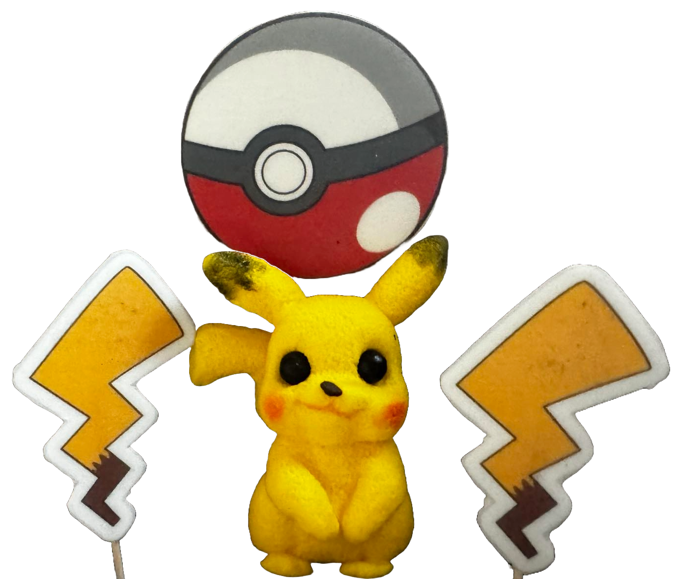 Lot de 4 décorations comestibles en pâte à sucre, Décorations en pâte à sucre Pikachu Naty Shop
