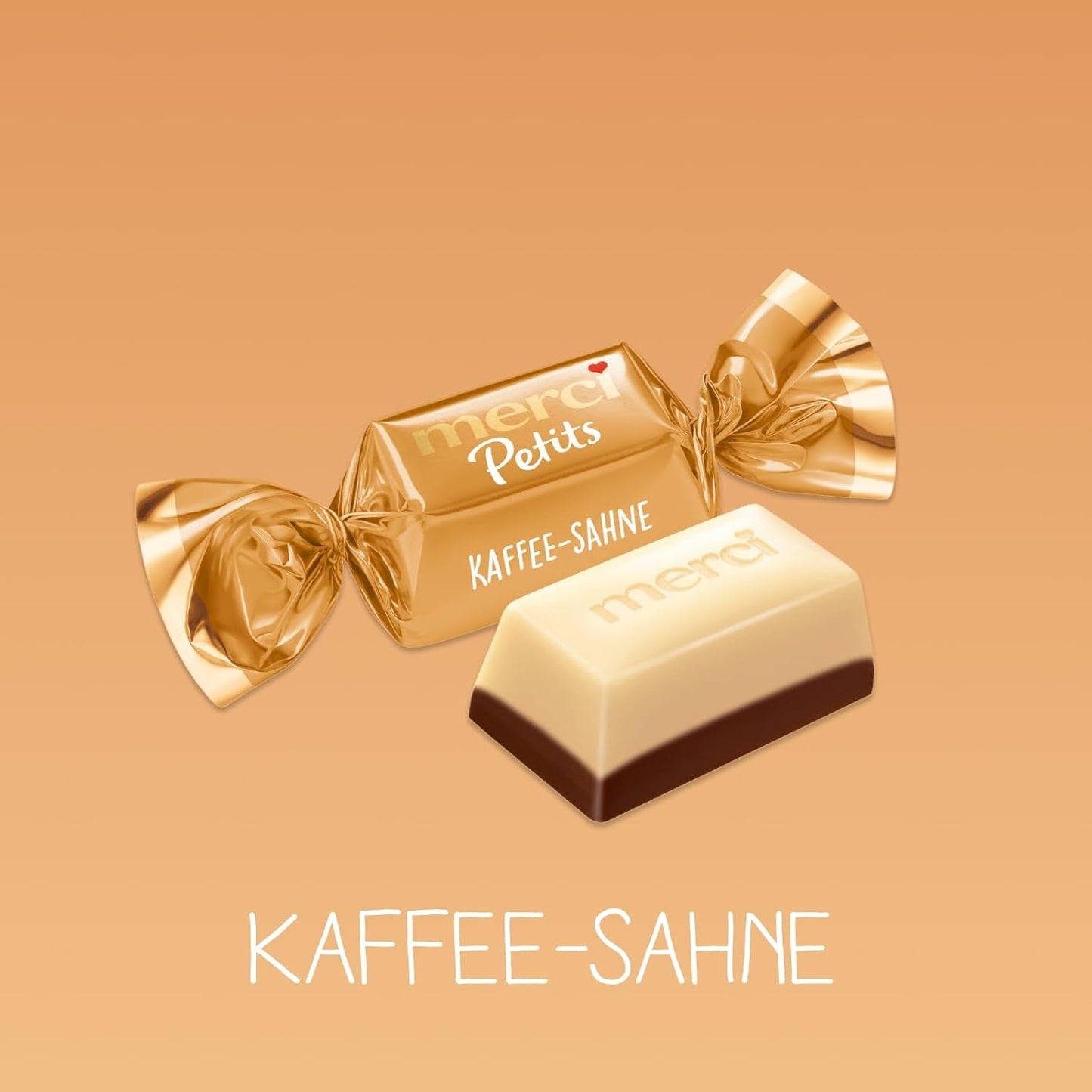 Merci Petits Crème au Café - 12 x 125 g - Petits Pralinés au Chocolat Blanc sur Chocolat Fin avec Crème au Café - Pralinés au Chocolat Emballés Individuellement
