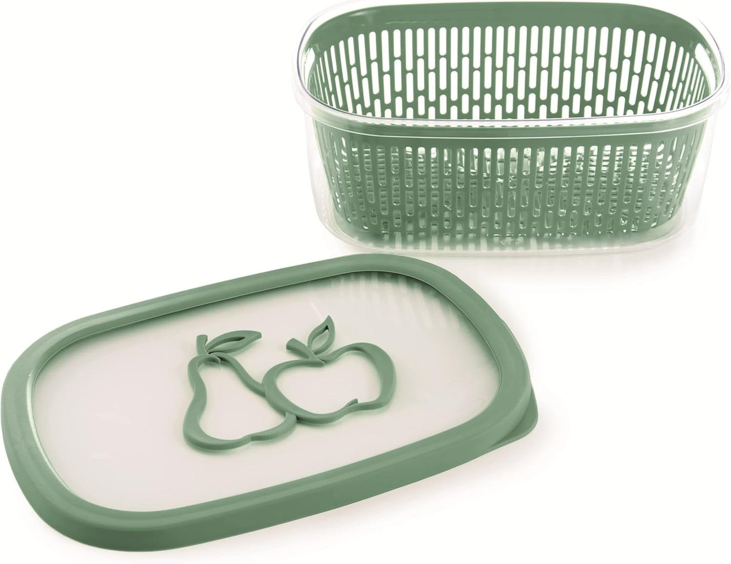 Scie pour conserver l'arôme des fruits, plastique, verte, 4 LT - rectangulaire Boîtes de conservation alimentaire Naty Shop