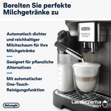 De'Longhi Magnifica Evo Next - Expresso entièrement automatique Perfetto avec mousseur à lait LatteCrema, 13 boissons à une touche, cafetière et cappuccino, écran tactile couleur, titane (ECAM312.80.TB)