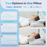 Oreiller cervical HOMCA, oreiller ergonomique en mousse à mémoire de forme, housse d'oreiller rafraîchissante 3D pour position couchée, latérale ou couchée, 62 X 41 X 9,5/12,5 cm Oreillers orthopédiques cervicaux Naty Shop