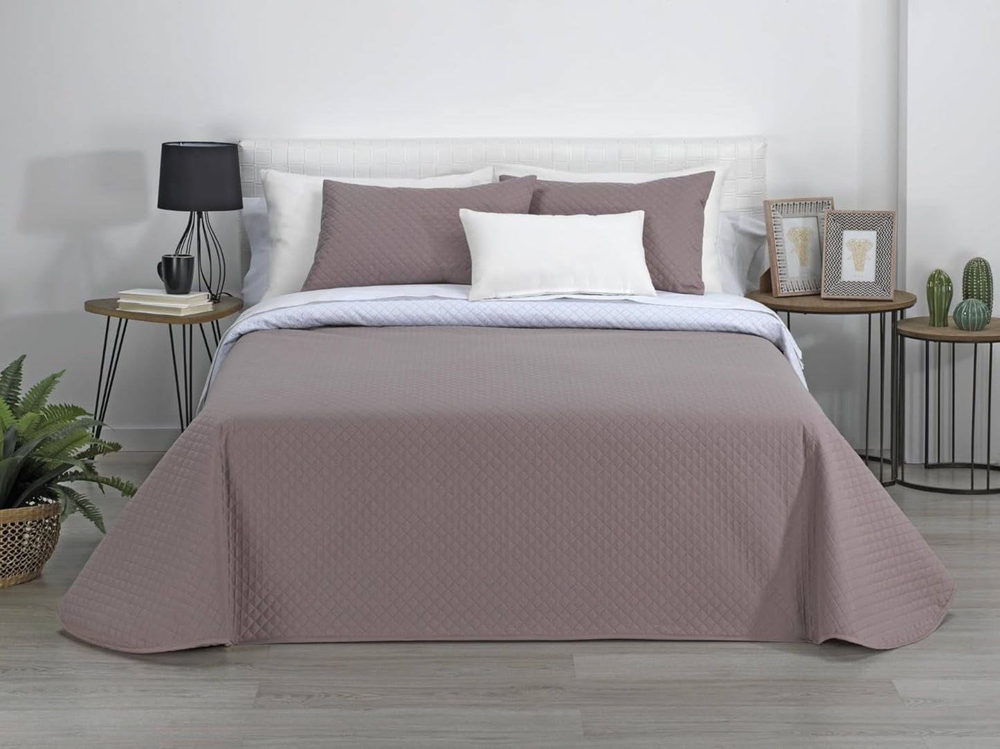 Estoralis | AVA | Courtepointe boutique réversible | Pour toutes les saisons | Couleur – Blanc/Taupe | Pour lit 180 cm. (270 X 270 Cm. Ancho X Alto) | Quilt matelassé Quilts et quilts Naty Shop Titre par défaut