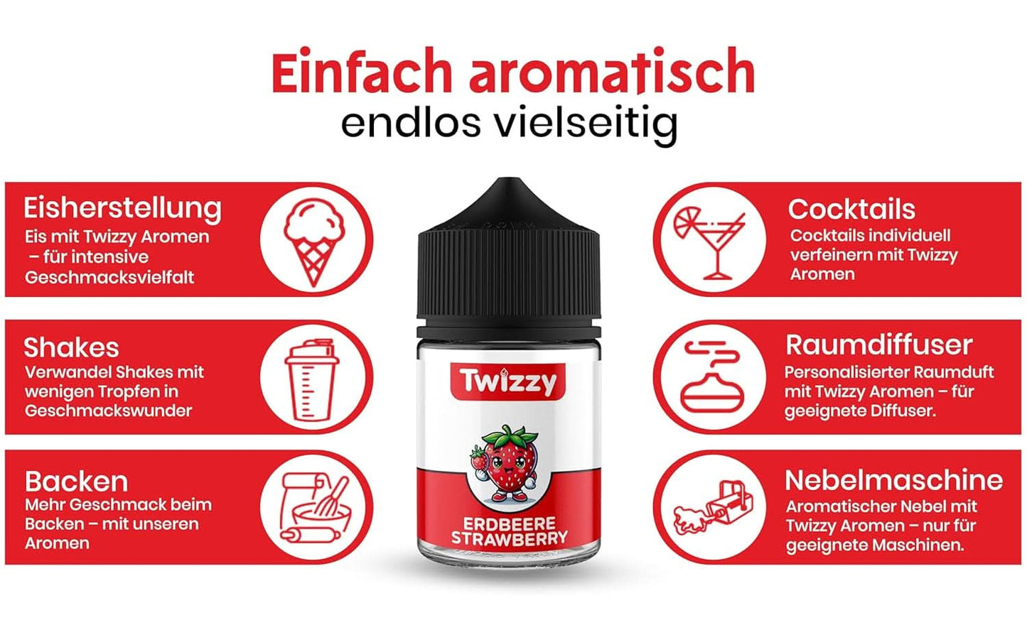 Arôme Concentré Fraise Twizzy, 60 ml Arômes Naty Shop