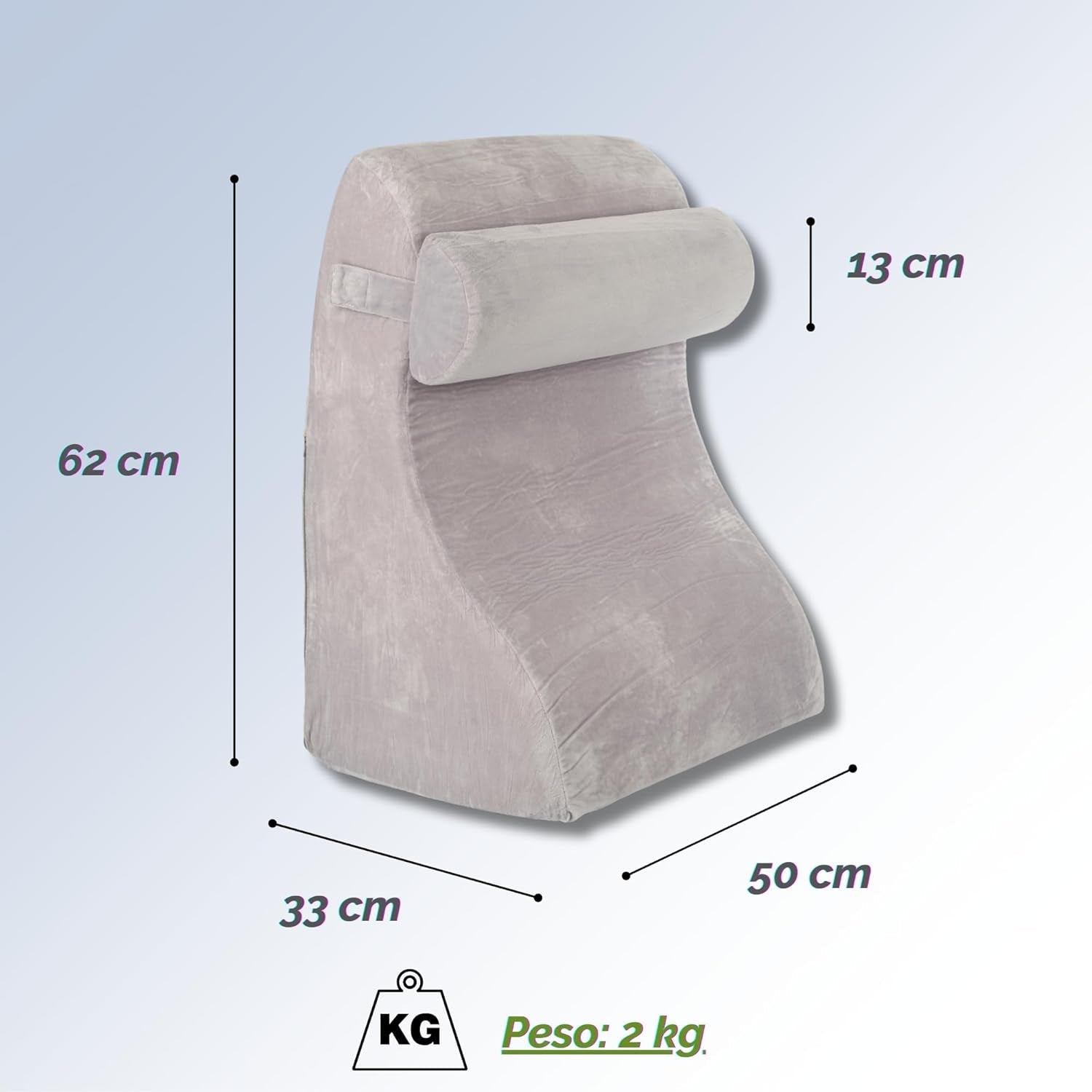 Oreiller de lecture en mousse à mémoire de forme | Pernă ergonomică pentru spate și pană pentru pat, canapea și canapea | Oreiller de soutien orthopédique pour les maux de dos et les tensions