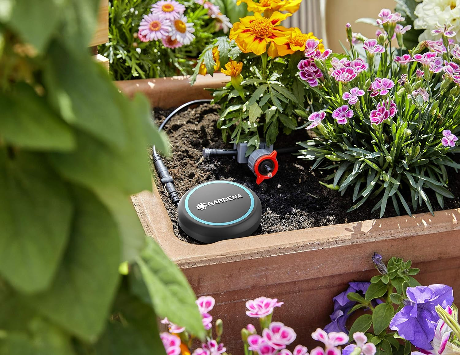 Rallonge Gardena (10 m) pour capteur de pluie et capteur d'humidité du sol, câble de connexion avec système Easy Click, extensible jusqu'à 105 m, pour utilisation hors sol et sous sol (01868-20)