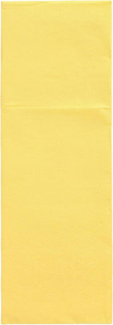50 sachets de serviettes à couverts 'Collection DAILY' 48 Cm X 30 Cm jaune avec pli pour couverts